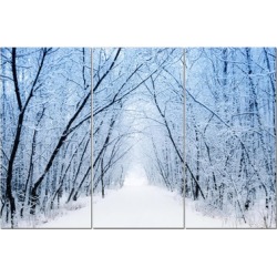 Split Canvas Art Set 12"x24" 3 Pieces Snowy Forest