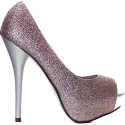 Multi-Glitter Peep Toe Platform Pump Stiletto Heels Womens