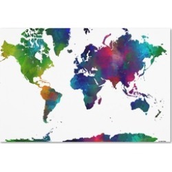 Marlene Watson 'World Map Clr-1' Canvas Art