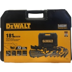 DEWALT 181 Mechanics Tool Set Black Chrome Polish With Hard Case