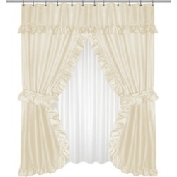 Carnation Home Fashions 72 x 72 in. Lauren Double Swag Shower Curtain