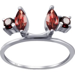 925 Sterling Silver CTW 0.90 Garnet Gemstone Engagement Ring by Orchid Jewelry
