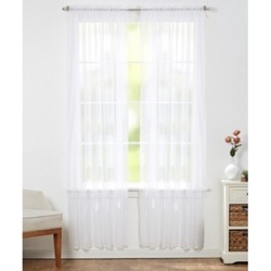 Sheer Voile 110"x84" Rod Pocket Curtain Panel Pair