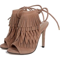 QZUnique Women's Ladies' High Heels, Tassel Open Toe Sandals