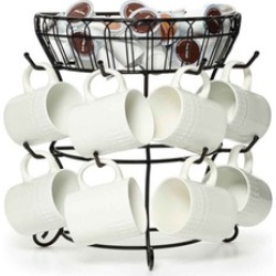 Gourmet Basics by Mikasa Mug Tree with Basket