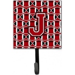 Carolines Treasures CJ1073-JSH4 Letter J Football Red Black & White Leash