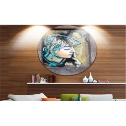 Street Art by C215' Disc Street Art Circle Metal Wall Art