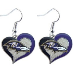 Sports team Logo NFL 3/4" Swirl Heart Shape Dangle Logo Earring Set Charm Gift