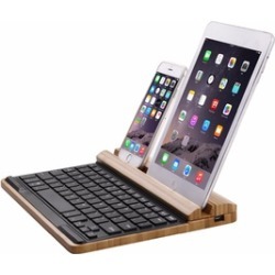 Bamboo Multi-connection Bluetooth Keyboard and Stand