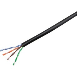Cat5e Ethernet Bulk Cable 350Mhz UTP CMP Plenum Copper 24AWG 1000' Blk