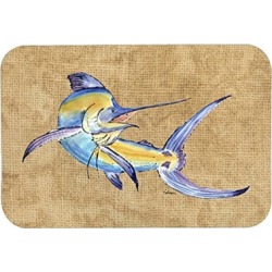 Carolines Treasures Blue Marlin Kitchen or Bath Mat