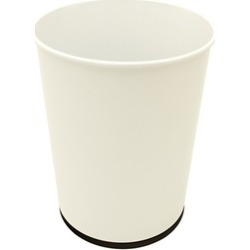 Stainless Steel Trash Can in White