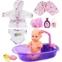 Click N' Play Newborn Baby Doll Bath Time Play Set With Accessories