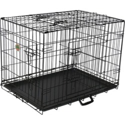 GoPetClub Three-Door Metal Dog Crate with Divider