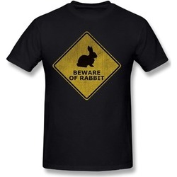 Hezet Beware Of Rabbit Fangs Black U Black Tee
