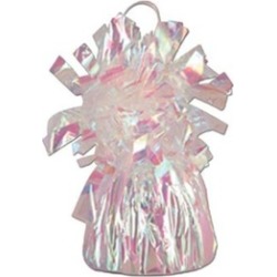 Beistle -OP Metallic Wrapped Balloon Weights - Opalescent- Pack of 12