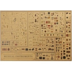 Musical Instrument Kraft Paper Poster Decorative Wall Sticker