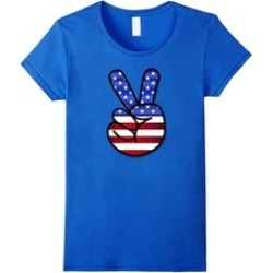 Peace Sign Patriotic USA Flag 4th July Independence T Shirt