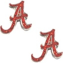 Alabama Crimson Tide Glitter Sparkle Post Stud logo Earring NCAA