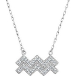 Bling Jewelry CZ Pave Aquarius Zodiac Sign Pendant Sterling Silver