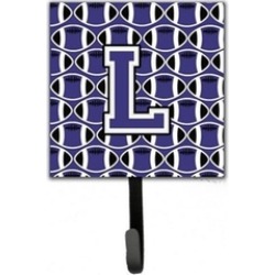 Carolines Treasures CJ1068-LSH4 Letter L Football Purple & White Leash or Key Ho