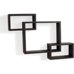 Danya B. YU008 Intersecting Espresso Wall Shelf