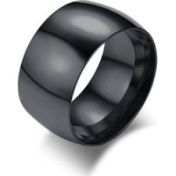 Men's Black Stylish Stainless Steel Wedding Bands Promise Finger Ring