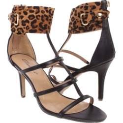 Leopard Caged Open Toe Strappy Sandal Heels Fourever Funky