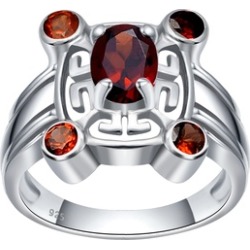 925 Sterling Silver CTW 1.20 Garnet Gemstone Wedding Ring by Orchid Jewelry