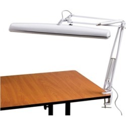 Tri-Fluorecent Task Lamp Office Drafting 3 Bulbs 42w Rectangular Heavy