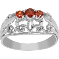 Orchid Jewelry 925 Sterling Silver 2/7 Carat Garnet Fashion Ring