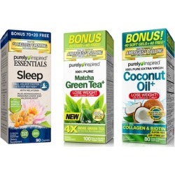 Purely Inspired Coconut Oil (80-Count), Sleep (90-Count), and Matcha Green Tea (100-Count)
