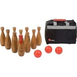 Games Wooden Skittles Bowling Set Hardwood