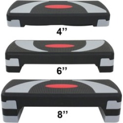 31" Fitness Aerobic Step Adjust 4" - 6" - 8" Exercise Stepper w/Riser