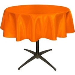 LA Linen TCbridal58R-OrangeB48 Bridal Satin Round Tablecloth Orange - 58 in.
