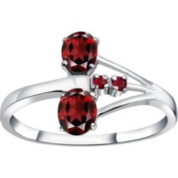 Orchid Jewelry 925 Sterling Silver 1 Carat Garnet Ring