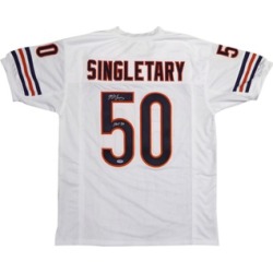 Autographed Mike Singletary Chicago Bears White Custom Jersey