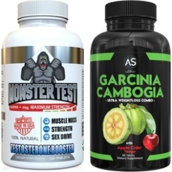 Angry Supplements Garcinia Cambogia and Monster Test Testosterone Booster Supplement Bundle (2-Pack)