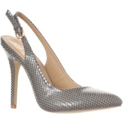 Riverberry 'Lucy' Pointed-Toe Sling Back Pump Heels, Grey Snake