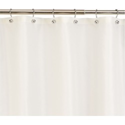 White, Water Repellent Fabric Shower Curtain Liner By Carnation