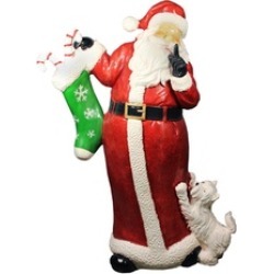 48.5" Commercial Size Santa Claus Puppy Dog Christmas Display D"cor