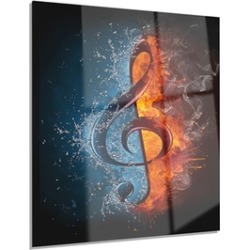 Treble Clef Abstract Digital Art Metal Wall Art 12x28