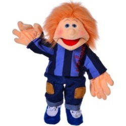 Sunny Toys GL2102B 14 In. Ethnic Boy In Blue Top, Glove Puppet