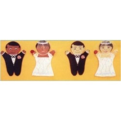 Dexter Educational Toys DEX690W Bride and Groom 2 Piece Puppet Set - Caucasian