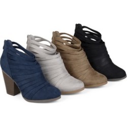 Journee Collection Womens Faux Suede Strappy Ankle Booties