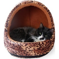 Animal-Print Hooded Dome for Cats and Small Dogs