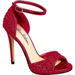 Red Rhinestone Open Toe Formal Wedding Women's Stiletto Heel Sandal
