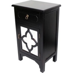 Heather Ann Creations W191155M-BLK Frasera 1-Drawer & 1-Door Accent Cabinet with