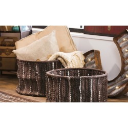 Leather Storage Baskets Set (2-Pack)
