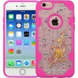 Insten Wintersweet 3D Crystal Case w For iPhone 6 6s Clear Hot Pink